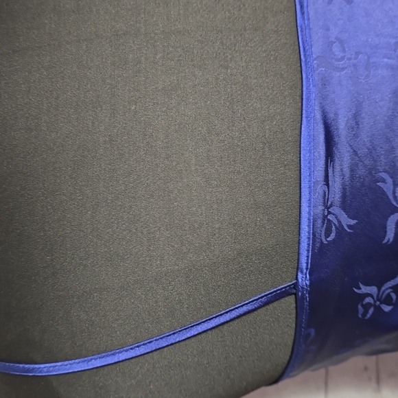Vtg 80's Sabrina By Mervyns Blue Satin Bow Slip Dress - Picture 10 of 10